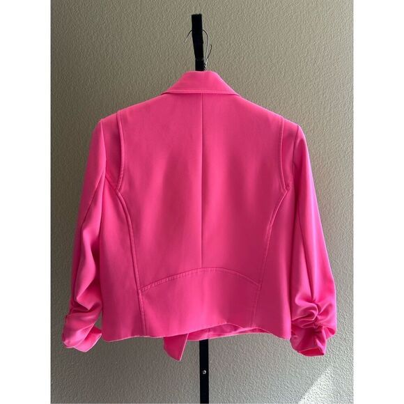 Generation Love Colleen Crepe Moto Jacket Ultra Pink Size M - Picture 4 of 10